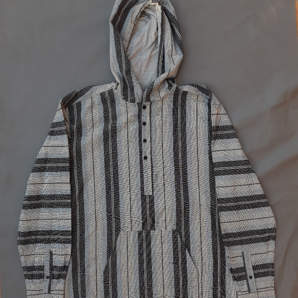 Light blue and grey striped sweater - Picture 1 of 3